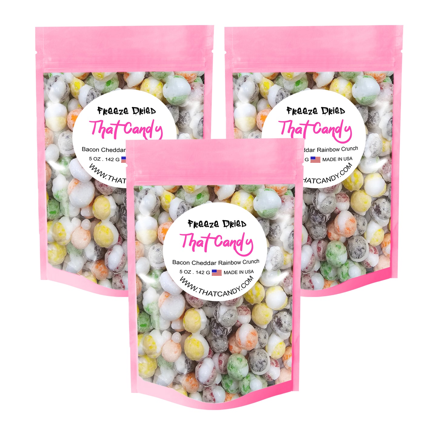Bacon Cheddar Rainbow Crunch Freeze Dried Candy